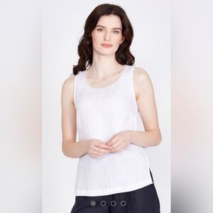 NWT Paul Costelloe linen sleeveless blouse Living Studio  sleeveless tank